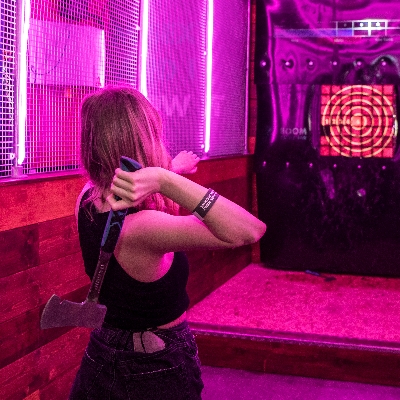 New AR axe throwing game at Manchester's battle bar
