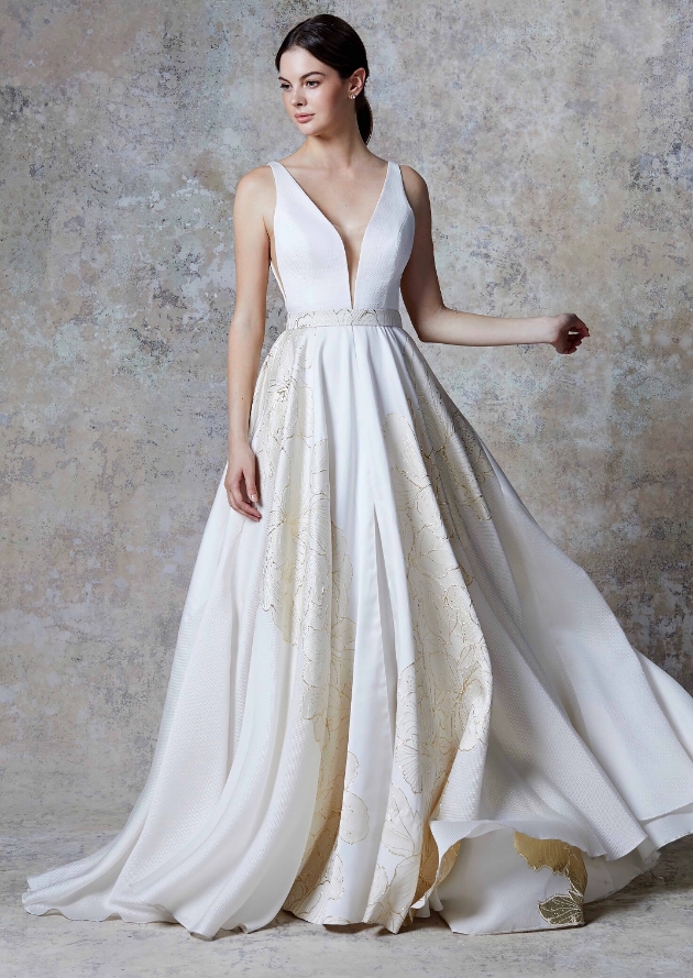 Elisa Belle Bridal explain how you can include hints of gold into your dress: Image 1
