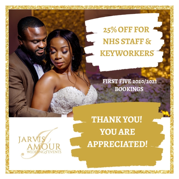 Local wedding planner, Jarvis Amour is offering NHS staff and key workers an amazing discount: Image 1