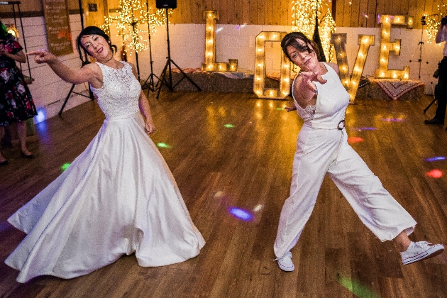 Brides dancing
