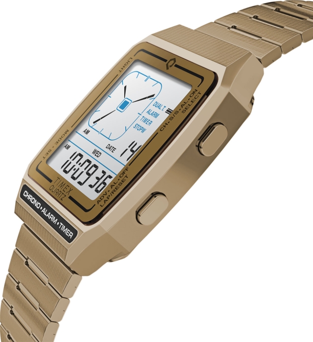 Timex new gold digital retro watch