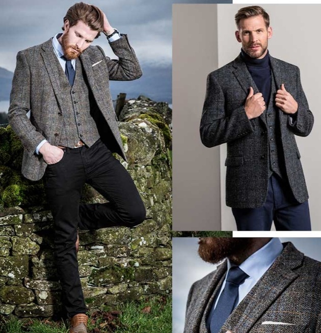 models in a selection of winter tweed outfits
