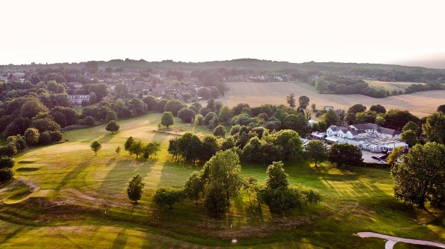 Aerial photo of Holland Hall in Lancashire and it's gardens