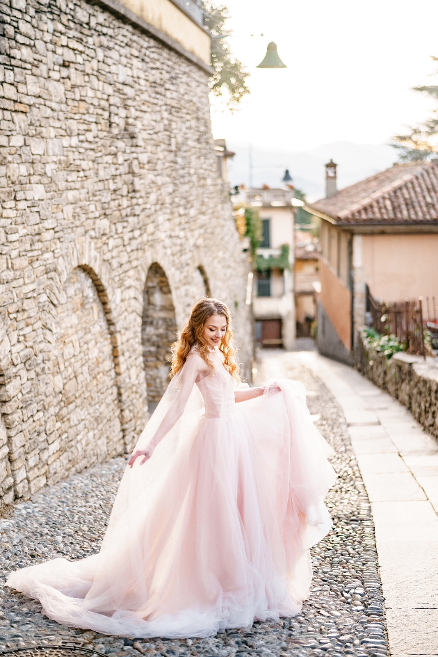 Pink wedding dress