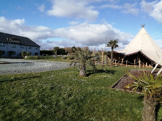 Outdoor view of the tipi