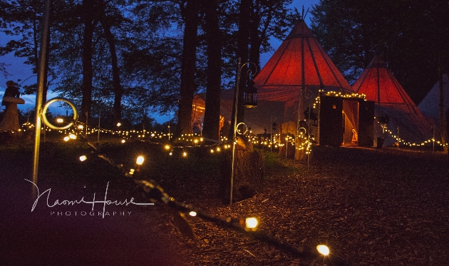 Tipi in the grounds of Castletown Woodland Weddings