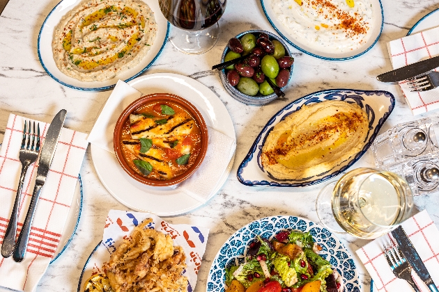 A buffet of Turkish food
