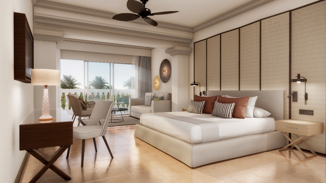 large bedroom suite neutral decor