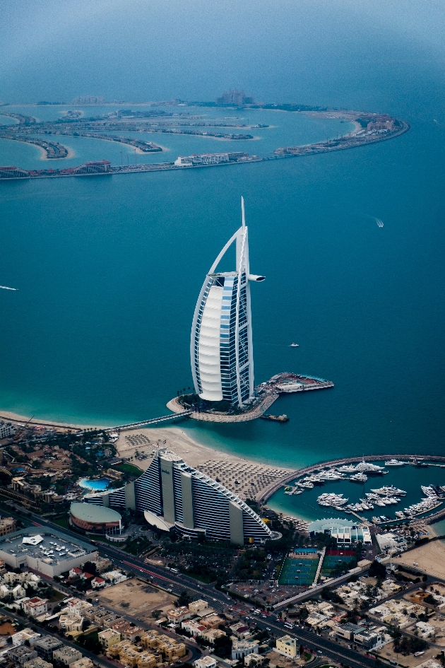 An exterior shot of Burj Al Arab in UAE