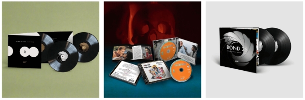 Three images of records