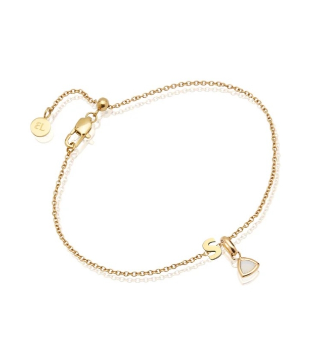 birthstone and initial bracelet