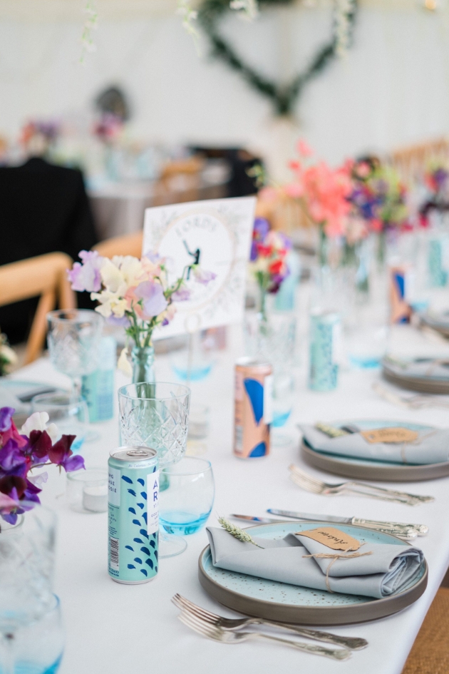 DASH cans at wedding 