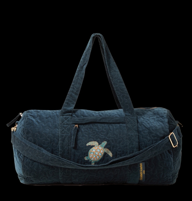 Elizabeth Scarlett Turtle conservation velvet overnight bag