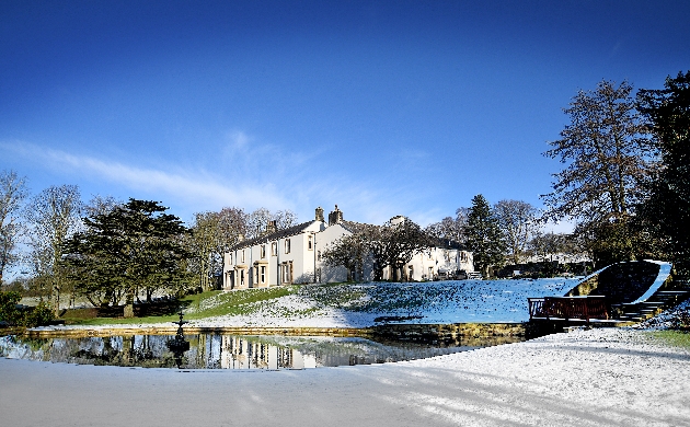 The exterior of a large white building
