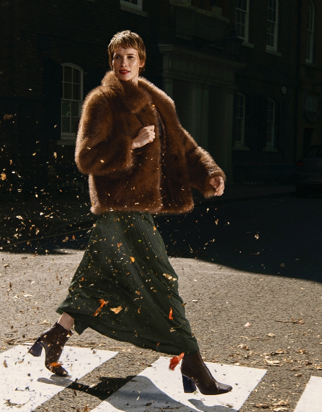 Occasionwear dress, coat and boots from JD Williams