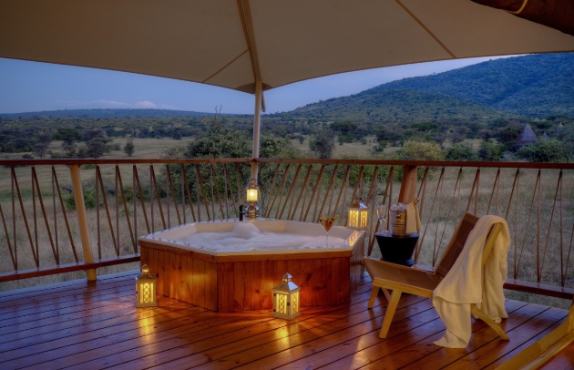 hot tub on veranda in africa